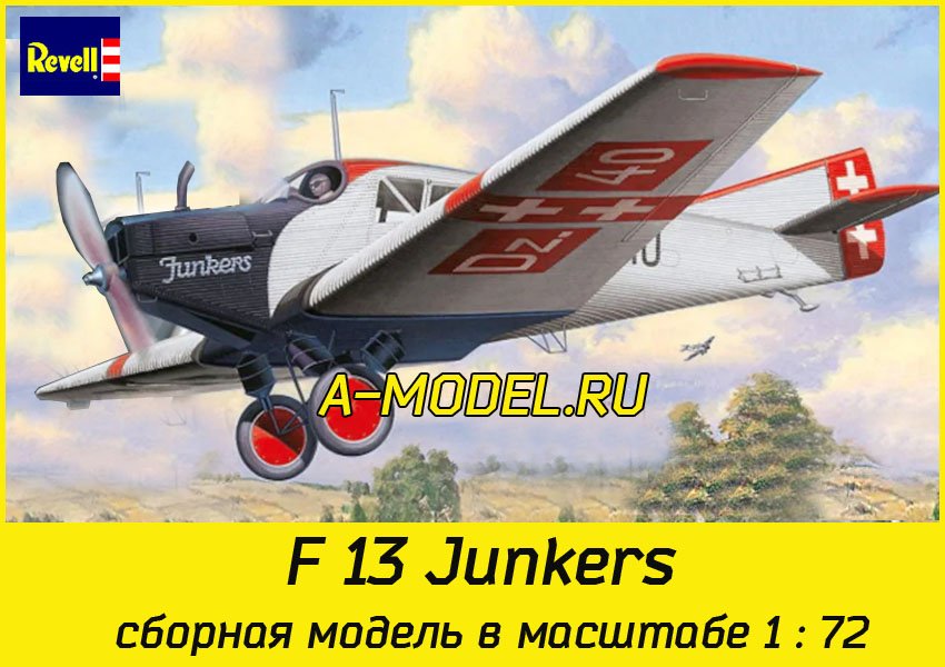 Maquette kit complet Junkers F.13 (colle peinture pinceau) - échelle 1/72 -  REVELL 63870